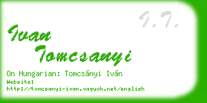 ivan tomcsanyi business card