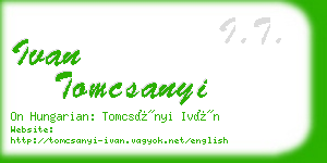 ivan tomcsanyi business card